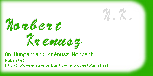 norbert krenusz business card