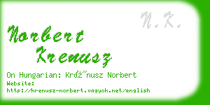 norbert krenusz business card